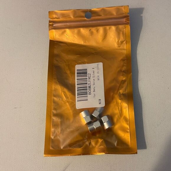 Mercedes Benz valve Stem caps in Silver set of 5 NWT - Picture 4 of 4